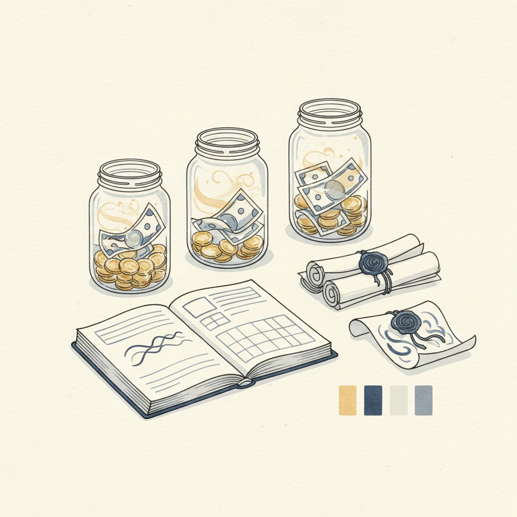 Watercolour illustration of charity fund accounting and compliance